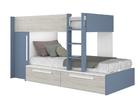 Dětská patrová postel se skříní a šuplíky Cascina - smoky blue