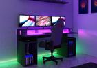 Designový, herní počítačový stůl s led osvětlením D-Game