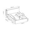 Designová postel v industriálním tónu Ely graphite, oak
