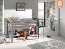Dětská postel z masívu Spring - Pino grey II
