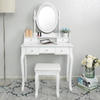 Toaletní stolek s taburetem v provensálském designu RDT-white