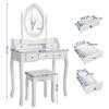 Toaletní stolek s taburetem v provensálském designu RDT-white
