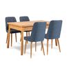 Jídelní sestava, rozkládací stůl a čtyři židle Santiago blue