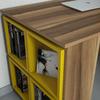 Psací stůl s regálem a úložnými boxy - Space yellow