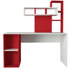 Designový psací stůl s regálem Coral red
