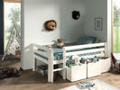 Dětská postel s hlubokými šuplíky Pino white