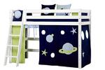 Patrová postel Space s dekorační látkou pro menší děti