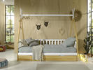 Dětská postel Vigi s šuplíkem v přírodním odstínu
