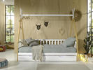 Dětská postel s šuplíkem bílým z masivu Vigi fence