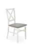 Jídelní židle Lucy bílá s šedým čalouněním