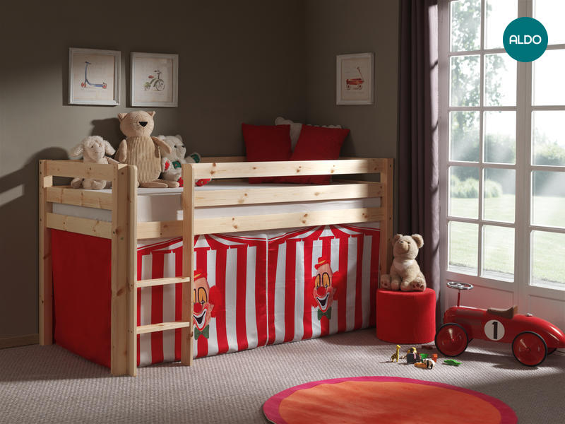 Dětská postel z masivu s textilií Pino TX70072