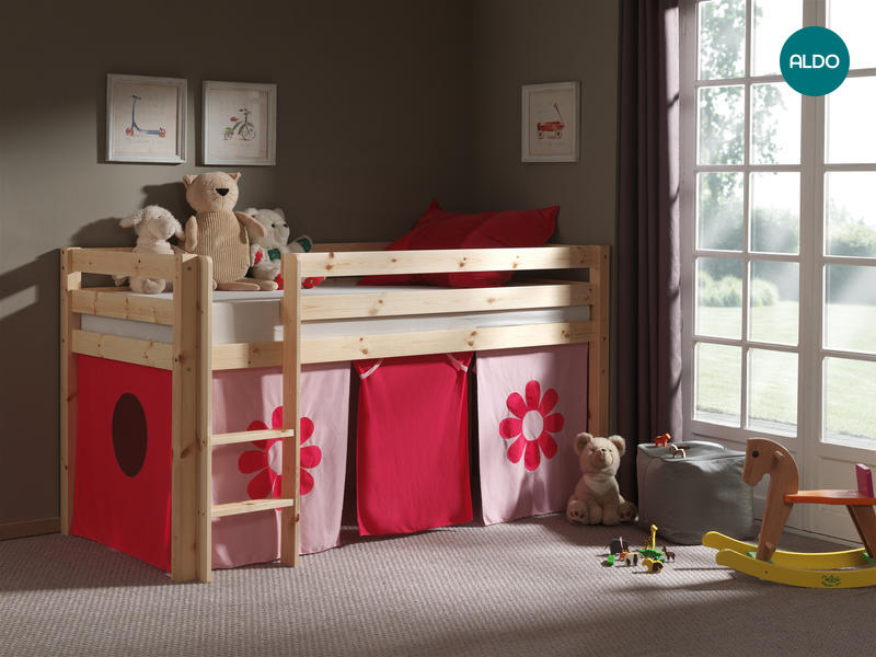 Dětská postel z masivu s textilií Pino TX70073