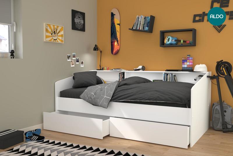 Dětská postel s šuplíky pro kluka Sleep white