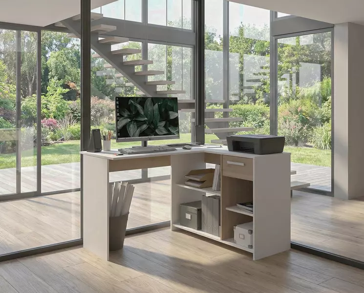 Rohový psací stůl Milo lze využít i pro home office