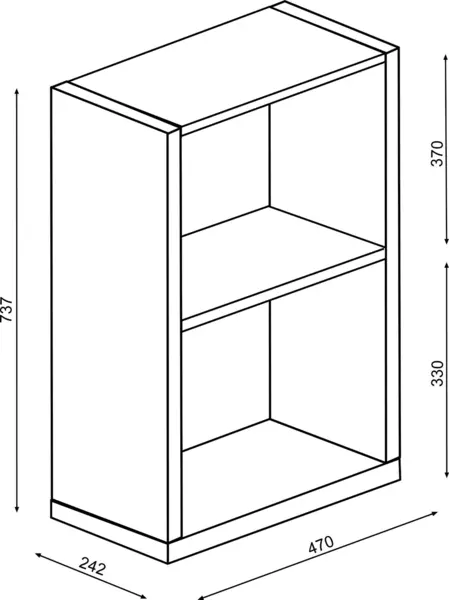 Detailní rozměry nízkého regálu Whitney