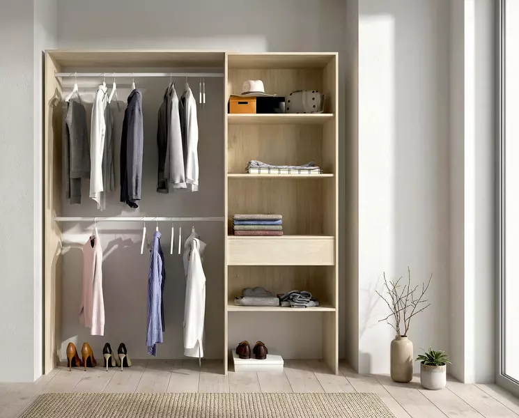 Šatní skříň otevřená Suit oak basic