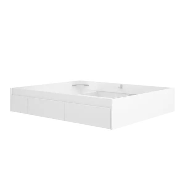 Postel s úložným prostorem bílá Alice, minimalistický design nezabírá místo