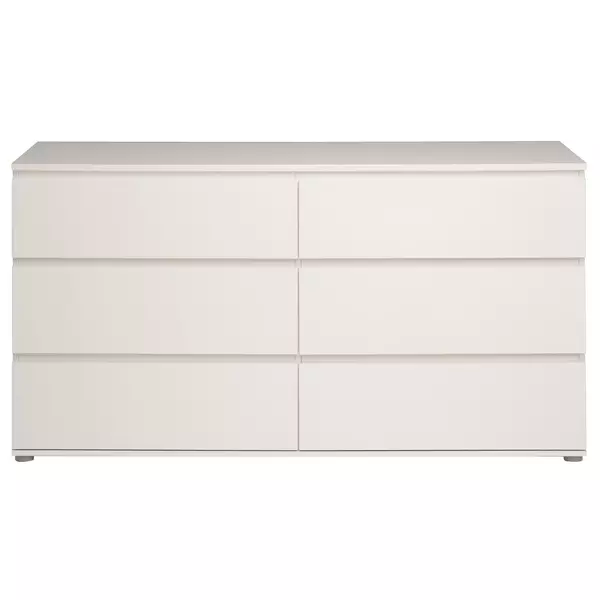 Komoda bílá Neo disponuje šesti šuplíky