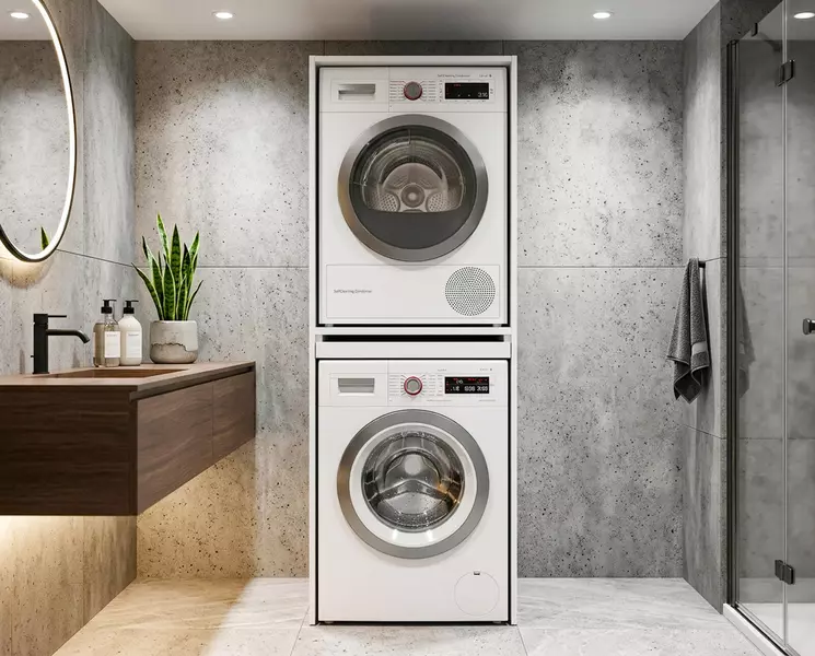 Skříňka na pračku a sušičku bílá Laundry set | Nábytek Aldo