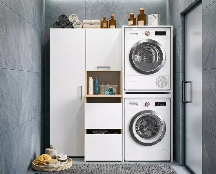 Koupelný nábytek Laundry v jednom z větších návrhů sestavení