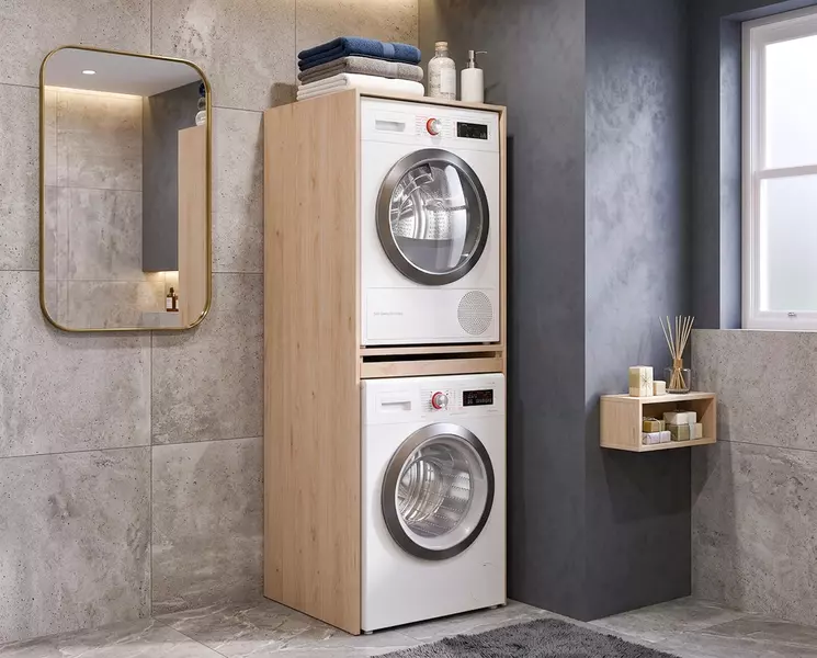 Nábytek do koupelny Laundry set oak, white