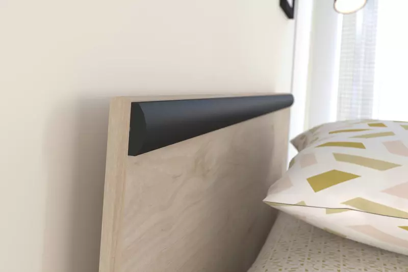 Postel Nashville, příjemné designové prvky v odstínu tmavě šedá-černá