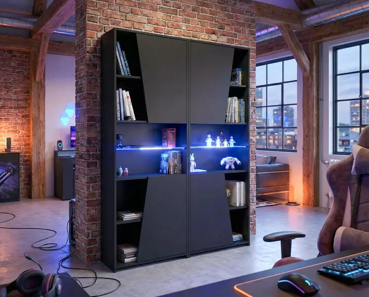 Sestava regálů Gaming je velmi působivá