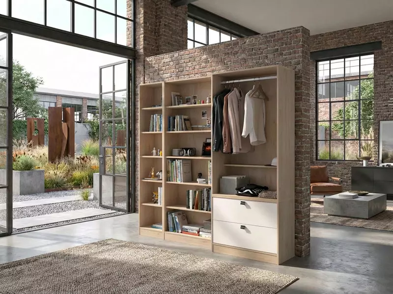 Otevřená šatní skříň Sophia oak medium