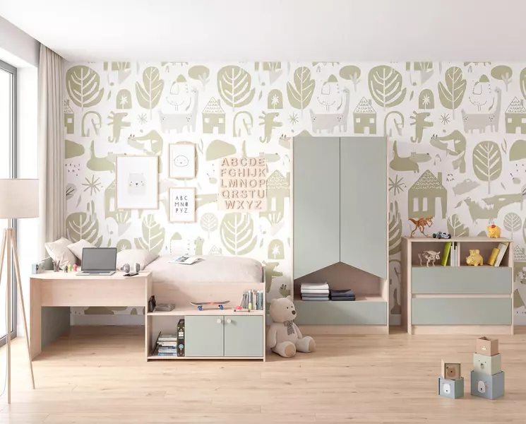 Dětský pokoj olivový Jade-Shelter basic
