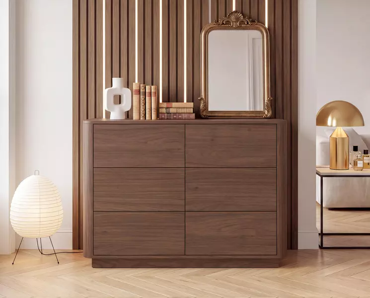 Komoda se šesti zásuvkami Mousse dark