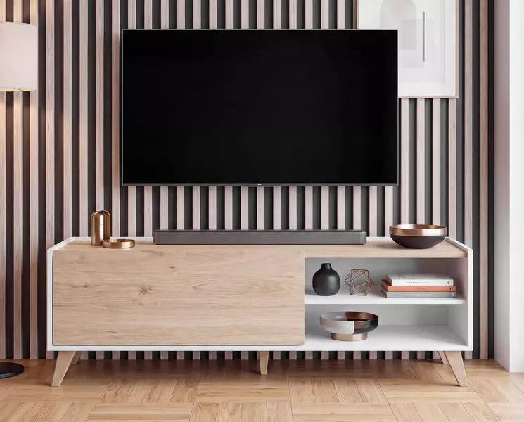 Designový televizní stolek Ness white