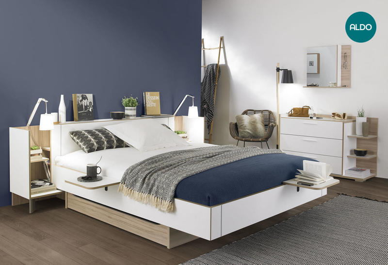 Moderní postel s regály Arcane
