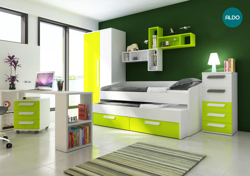 Dětská postel s přistýlkou B green - limitovaná edice