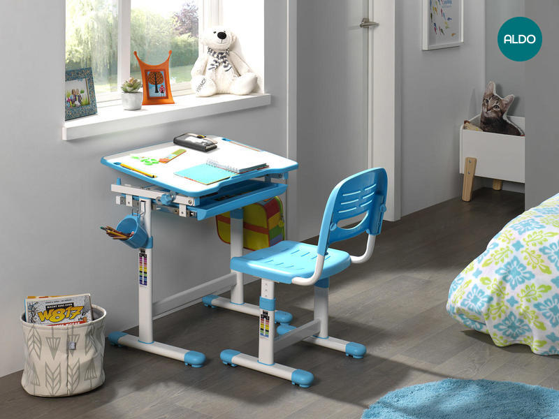 Rostoucí psací stůl se židlí Comfort - modrý