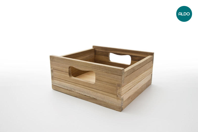 Nízký úložný box z teakového dřeva 