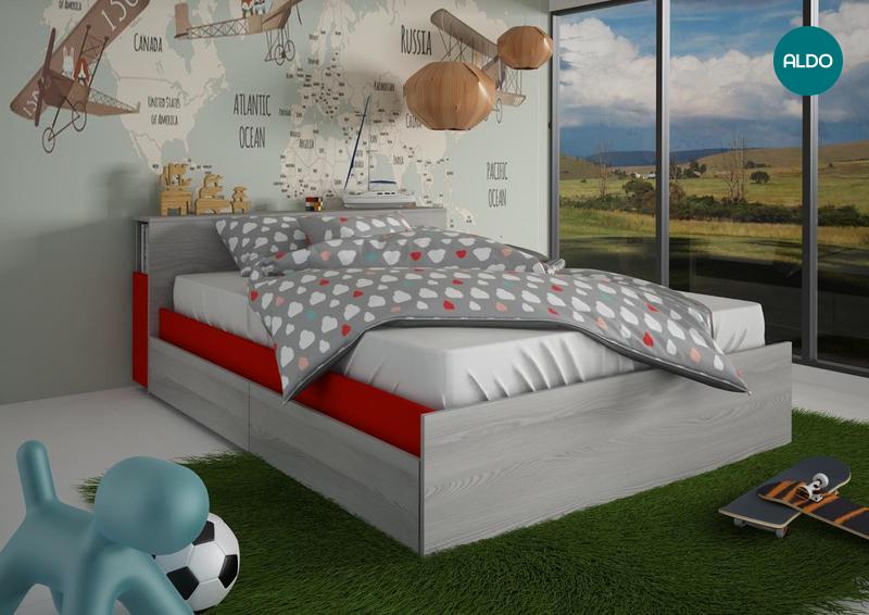 Studentská postel 140x190 Jazz - červená