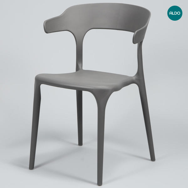 Plastová židle v bez šroubků v jednom díle Curved šedá