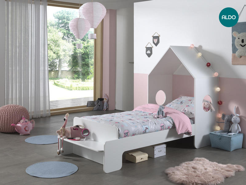 Dětská postel ve tvaru domečku bílá Casami