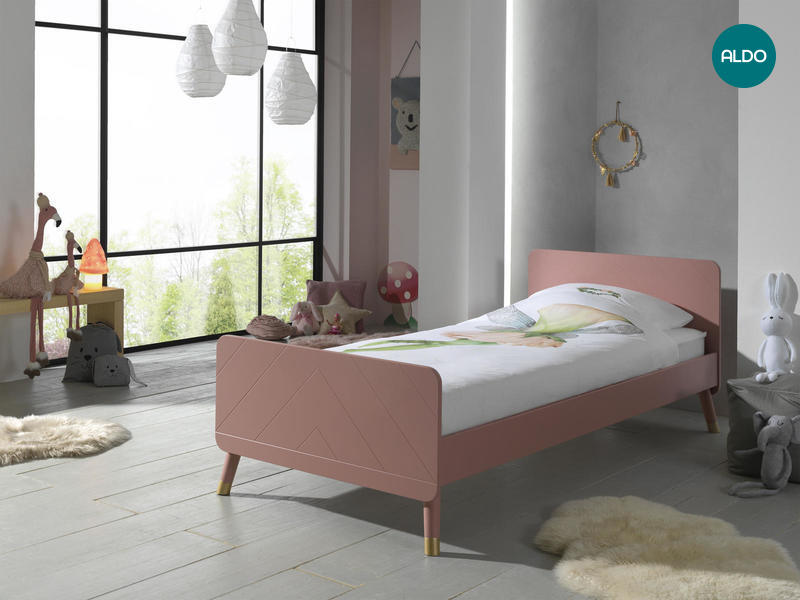 Růžová dětská postel Billy