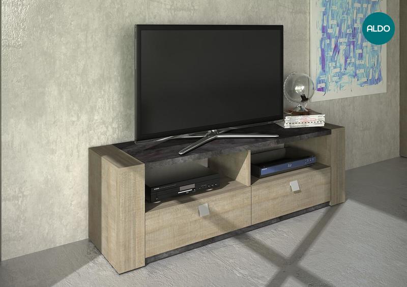 Designový televizní stolek Rita grey oak
