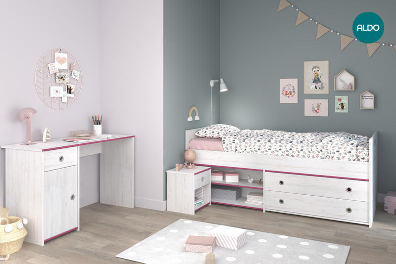 Dětská postel s prostorem Smoozy pink