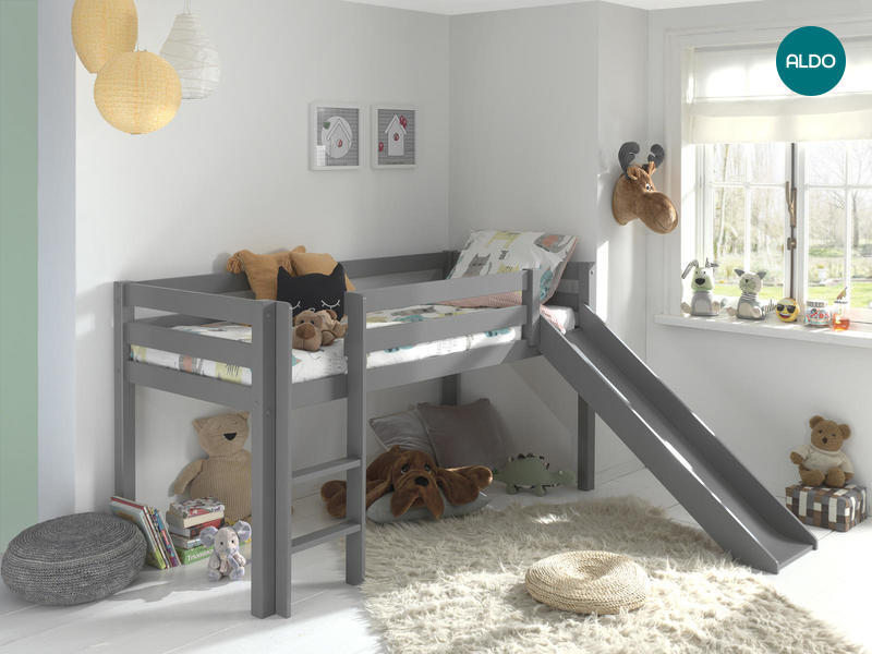 Dětská postel s klouzačkou Pino grey