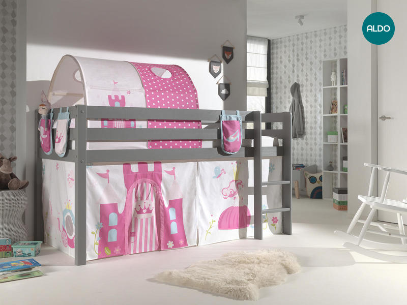 Dětská postel z masívu Princess - Pino grey III
