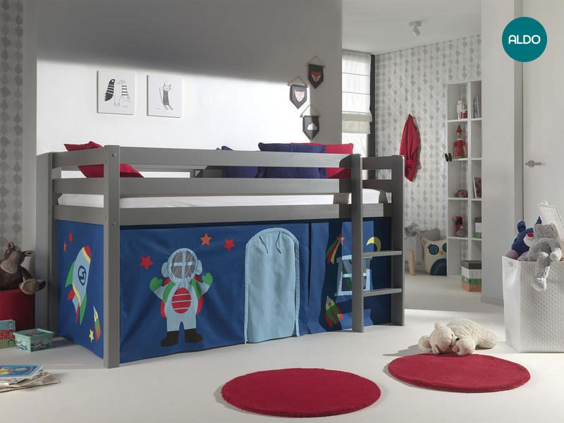 Dětská postel z masívu Astro - Pino grey