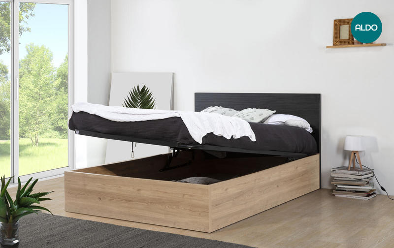 Designová postel s úložným prostorem 140x190 Natural II