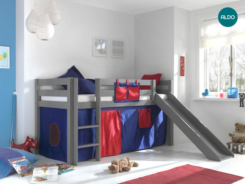 Dětská postel s klouzačkou Pino grey I