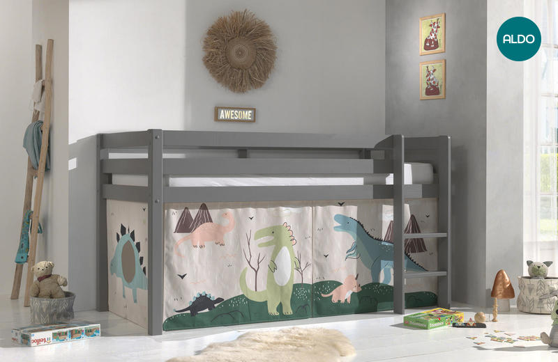 Dětská postel z masívu Dino - Pino grey
