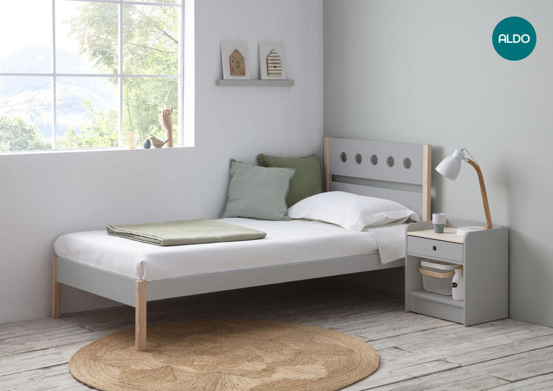 Dětská postel ve skandinávském designu Compte, grey light
