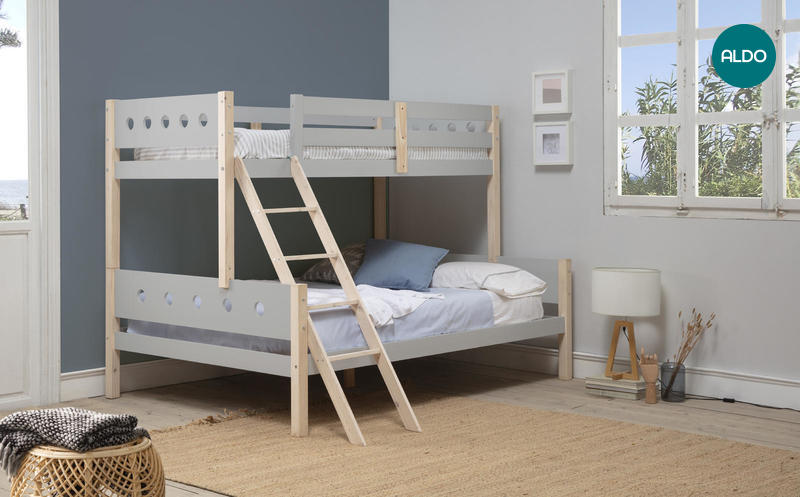 Patrová postel ve skandinávském designu Compte, light grey large