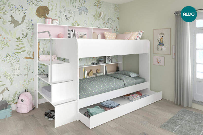 Dětská patrová postel Swan - 3 osoby